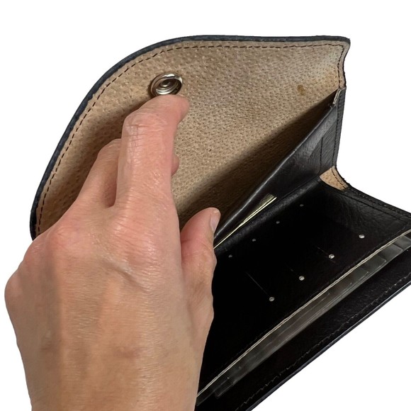 Womens Vtg Hand Tooled Leather Wallet "Lacy" Snap Closure 7x4 Super Clean! - Picture 9 of 10